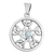 Sterling Silver Moon Entwined Pentacle Pendant with Rainbow Moonstone