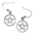 Sterling Silver Open Pentacle Pentagram Star Dangle Earrings