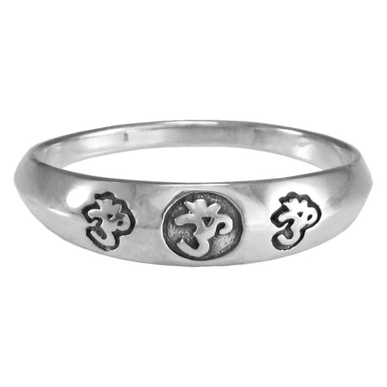 Sterling Silver Aum Band Ring