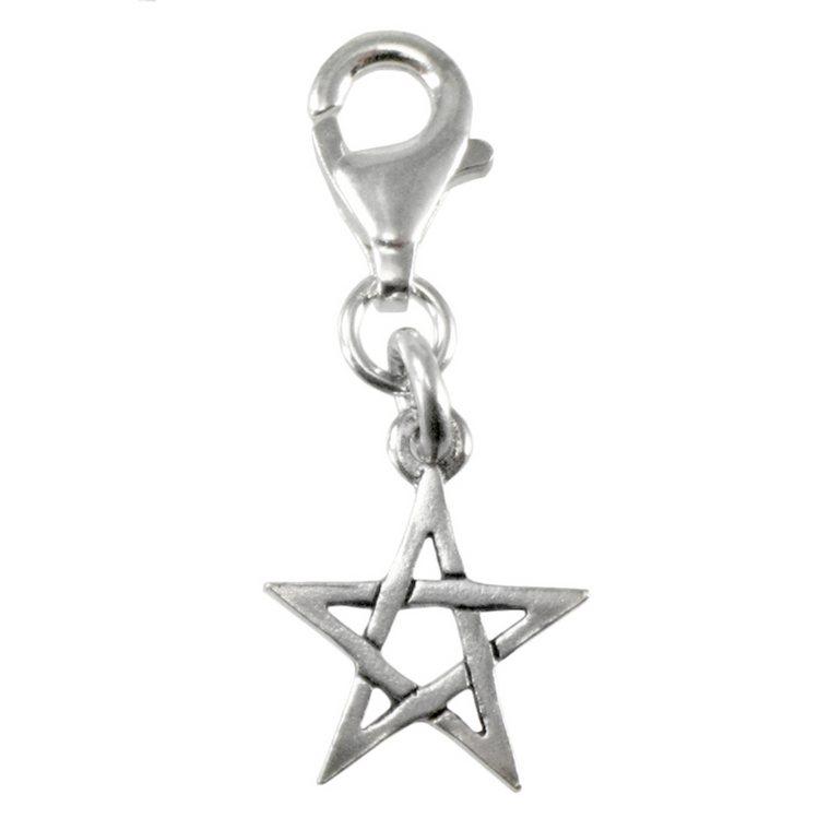 Sterling Silver Pentacle Star Clip Charm