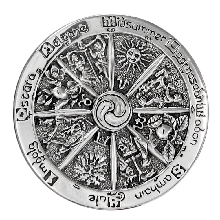 Sterling Silver Wheel of the Year Brooch