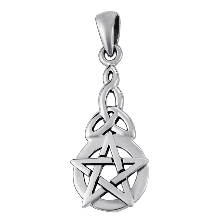 Sterling Silver Celtic Knot Triquetra Pentacle Pendant