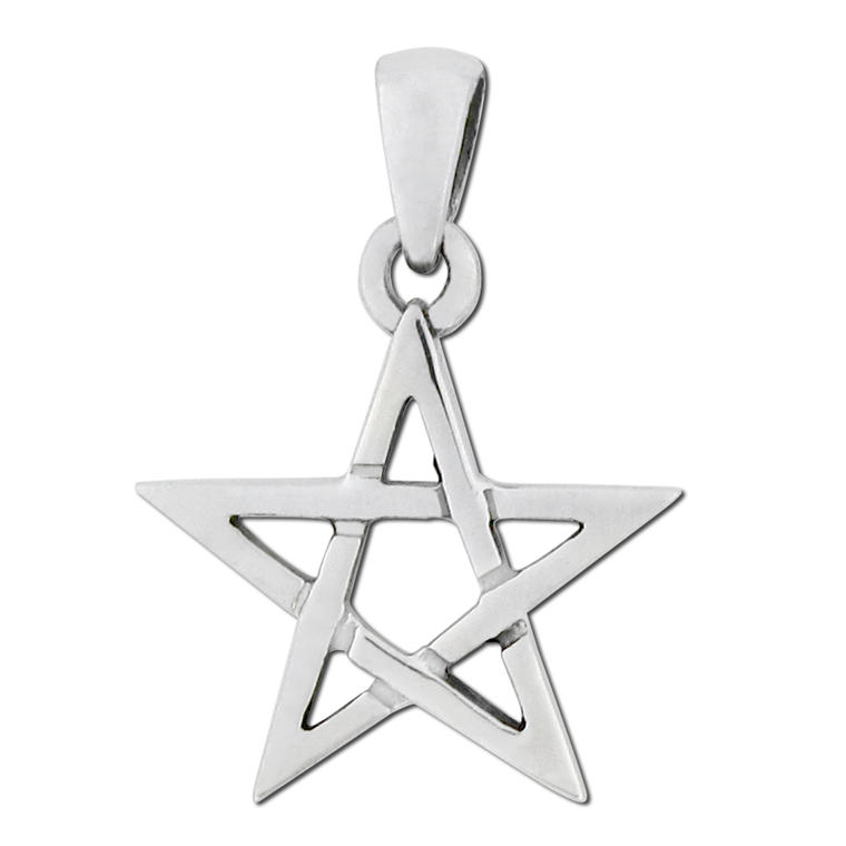 Small Sterling Silver Pentacle Pendant