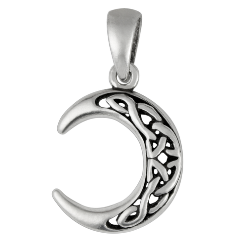 Sterling Silver Crescent Celtic Knot Moon Phase Pendant - Moonlight ...