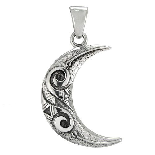 Large Celtic Knot Sterling Silver Crescent Moon Pendant - Moonlight ...