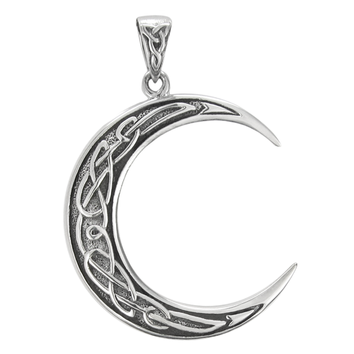 Sterling Silver Crescent Moon Celtic Knot Pendant - Moonlight Mysteries ...