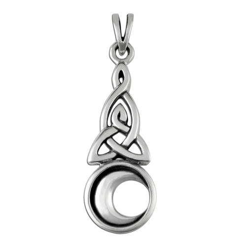 Sterling Silver Crescent Moon Celtic Knot Triquetra Pendant - Moonlight ...