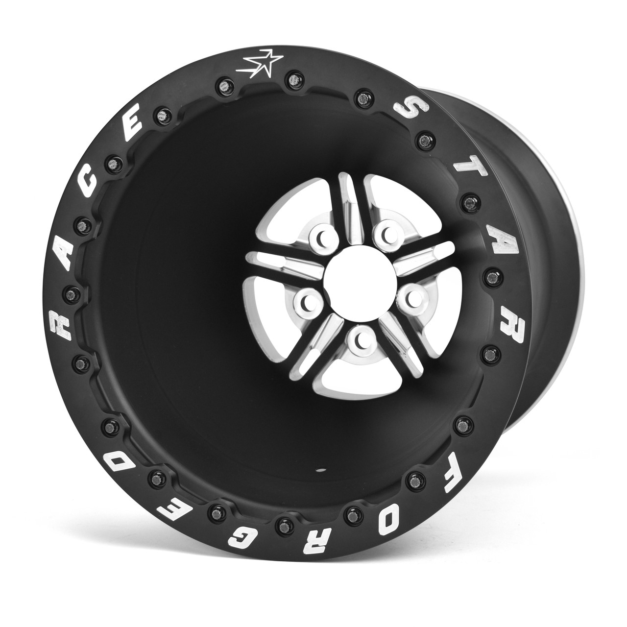 PAIR - RaceStar Pro Stock Double Beadlock Wheel  - 16X16 - 4.75" BC - 4" BS - Black