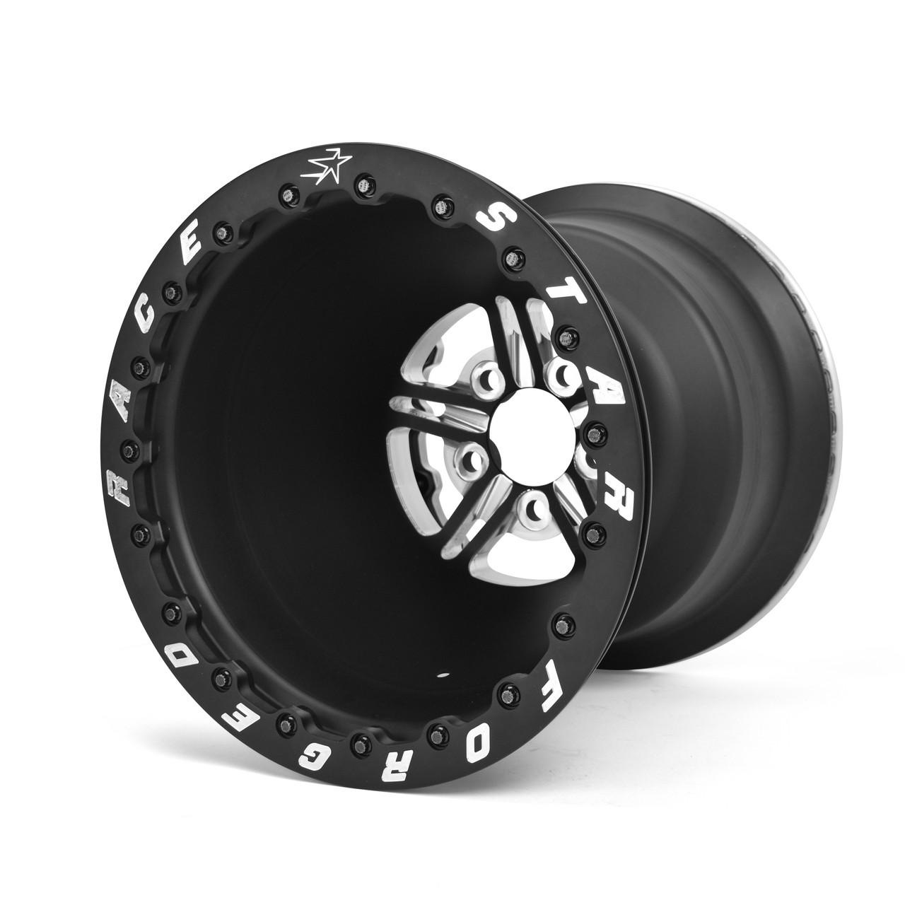 PAIR - RaceStar Pro Stock Double Beadlock Wheel  - 16X16 - 4.75" BC - 5" BS - Black