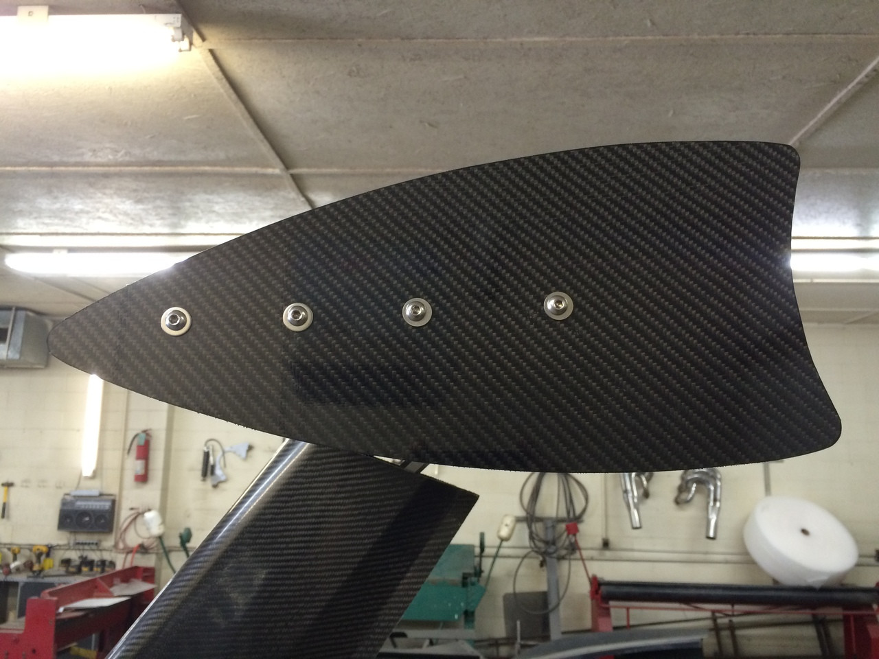 Racecraft Carbon Fiber Mono Strut Rear Wing TOP ONLY, WITH SIDE PLATES