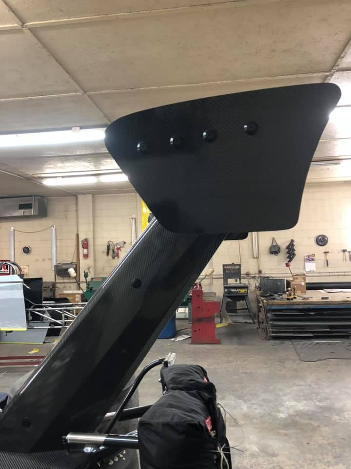 Racecraft Carbon Fiber Mono Strut Rear Wing TOP ONLY, WITH SIDE PLATES