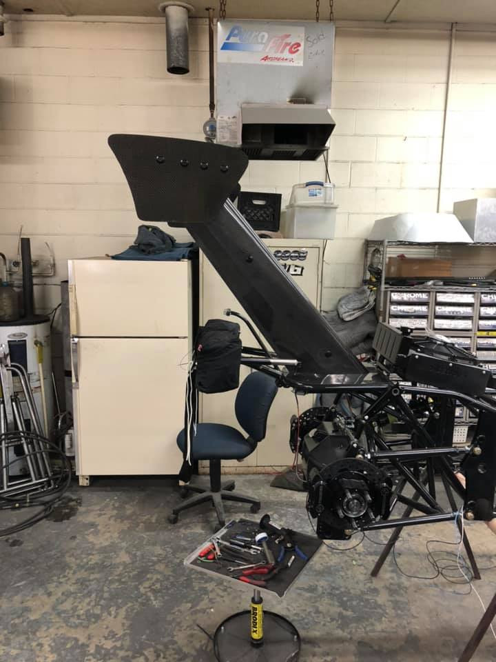 Racecraft Carbon Fiber Mono Strut Rear Wing TOP ONLY, WITH SIDE PLATES