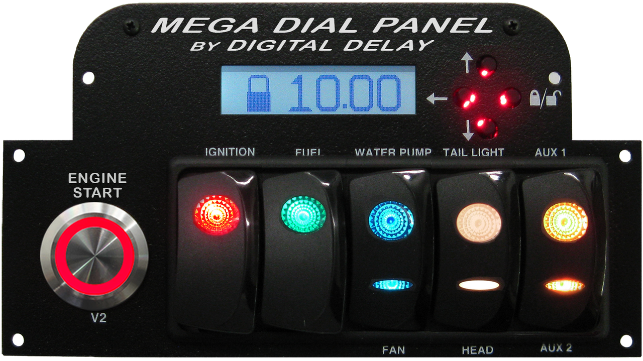 Digital Delay Elite Mega Dial Switch Panel Panel ~ Black