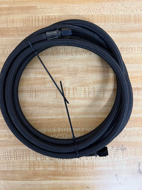 Black Stainless Steel Braided Oil Pressure Line with straight crimped black fittings