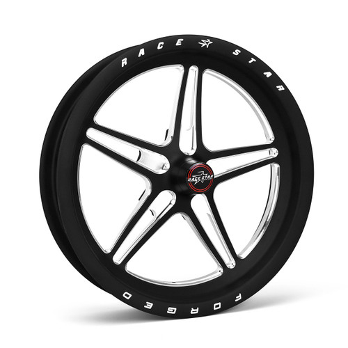 Race Star 15 X 3.5 Pro Forged Front Wheel, Black / Machined Lug Mount 4.50 BC x 1.75 Back