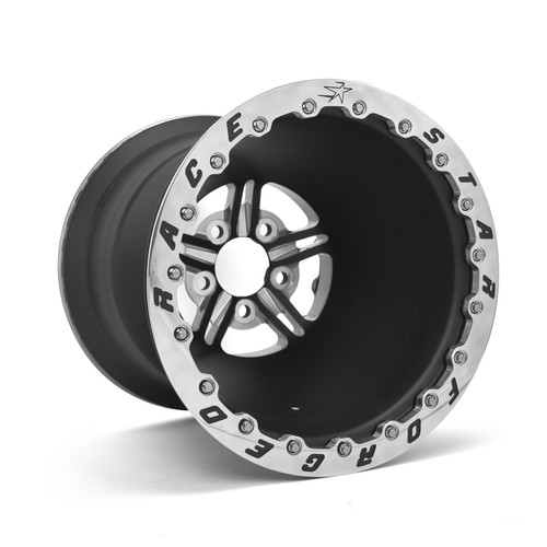 63-510454021B Race Star 63 Pro Forged 15x10 Double Bead Lock Sportsman Black Anodized/Machined 5x4.50 BC 4.00BS