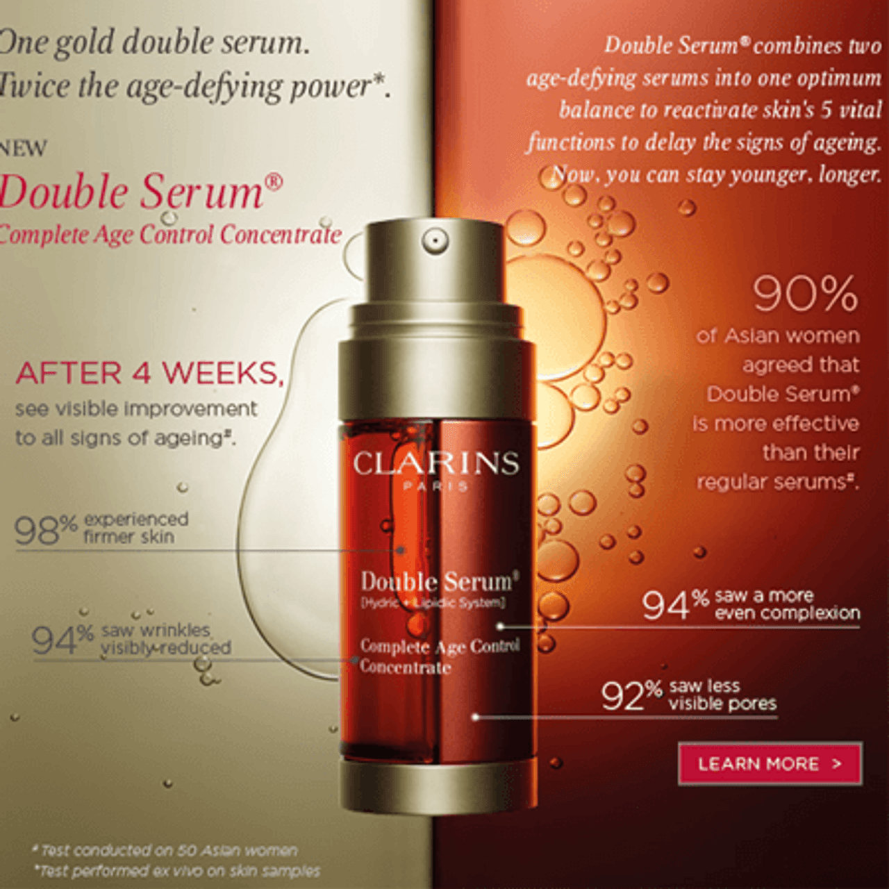 Clarins Double Serum Anti-Age Control Concentrate 50 ml - Petals.ie