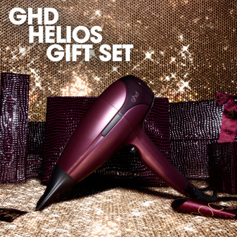 Step into a season of polished perfection and five-star hair gifts with the ghd cherry chic collection, where classic glamour meets professional-grade styling. This festive edit is a celebration of timeless charm and elegance, and  ghd Helios™ professional hair dryer takes centre stage, cloaked in an opulent cherry red and accompanied by a coordinating wash bag for effortless elegance on the move.

ghd Helios™ is your ticket to faster, ultra-powerful drying and precise styling control. Created by ghd’s Cambridge-based UK Research & Design Lab in collaboration with top physicists, engineers, and styling experts, it delivers salon-worthy results in record time. Lightweight yet powerful, this next-generation dryer is equipped with a 2200W brushless motor that delivers an ultra-concentrated airflow at 120km/h - dramatically speeding up your blow dry routine² without compromising on control.

Featuring Aeroprecis™ technology, the internal aerodynamics work in harmony with a contoured nozzle to channel airflow for expert heat distribution, allowing for more intuitive styling and superior hair alignment. ghd Helios™ offers tailored styling results with a smooth, salon-quality finish.

Infused with advanced ionic technology to minimise frizz and flyaways¹ ghd Helios™ leaves your hair looking visibly shinier and feeling luxuriously soft. The variable temperature and speed settings put you in control of every style, while the cool shot button sets your look in place for lasting hold.

Refined in form as well as function, ghd Helios™ boasts optimised weight balance for effortless handling and a bespoke acoustic system for quieter styling. Complete with a professional-length 3m power cable and backed by a 2-year consumer warranty (1 year for professionals), the ghd Helios™ is the ultimate styling companion for anyone who demands the best.

Lightweight professional hairdryer with Aeroprecis™ Technology for ultimate styling control and 30% more shine¹

Includes complimentary wash bag worth £39

Drastically speed up blow dry time³ with the 2200 Watt advanced professional hairdryer that maximises drying performance.

Smoother salon results with the internal aerodynamic design that enables intuitive styling for more precise control.

Reduced frizz and fly-aways with the advanced ionic technology that delivers an impeccable finish.

Get ultimate styling control with ghd’s bespoke contoured nozzle that delivers a highly concentrated airflow.

Effortless styling for both left and right-handed users balanced by our ergonomic, lightweight design.

Suitable for all hair types

Automatic sleep mode switches off your styler off after 30 minutes of non-use, for peace of mind.