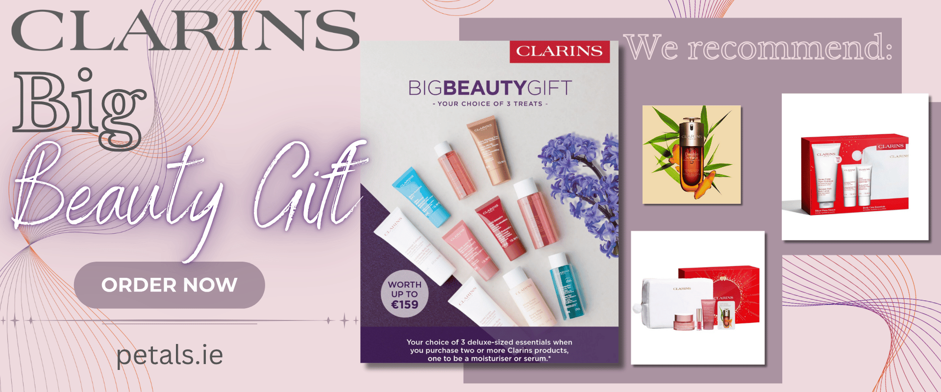 Clarins, Clarins promotion, Clarins Big Beauty Gift, Clarins double serum, Clarins moisturiser, gift sets, serums, moisturisers, gift with purchase, double serum, multi-active, body care essentials