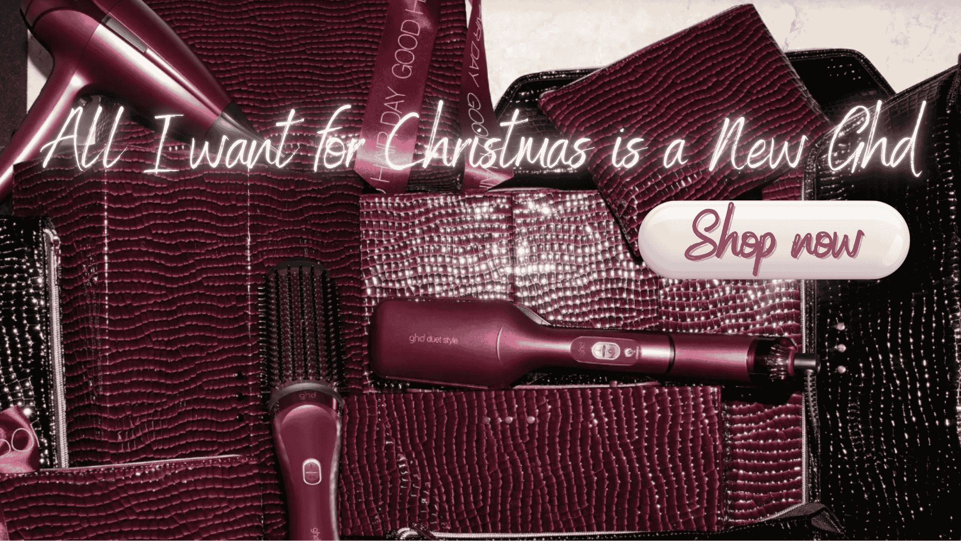 ghd 2025 christmas gift sets, featuring premium hair styling tools and accessories