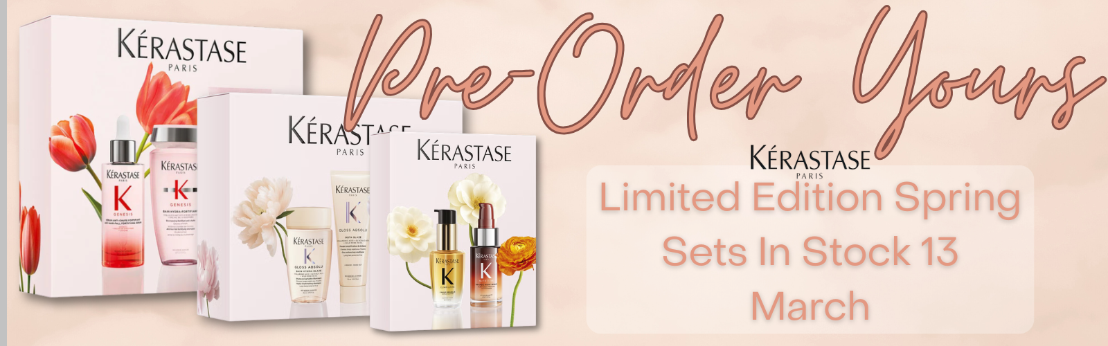 Buy Now, Pre-Order, Kerastase, Limited Edition, Spring Sets, Value Pack, Nutritive, Gloss Absolu, Genesis, Glass Hair, Elixir Ultime, 8 hour magic serum, dry hair, anti-frizz