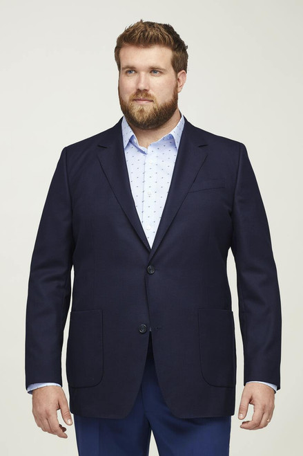 Unconstructed Italian Wool Blazer Extended Sizes BLAZR00075-navy