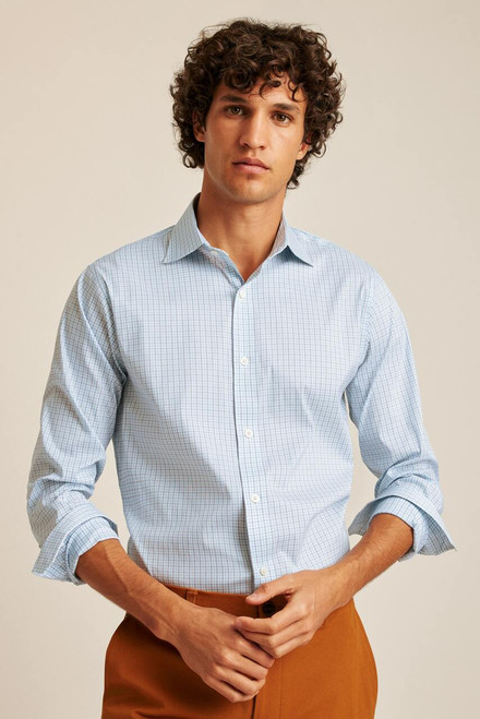 Jetsetter Stretch Dress Shirt DSHRT00147-blue alden plaid