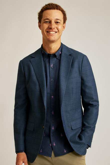 Jetsetter Unconstructed Blazer BLAZR00049-navy charcoal glen check