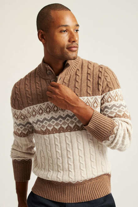 Cable Popover Sweater 13008-praline cocoa