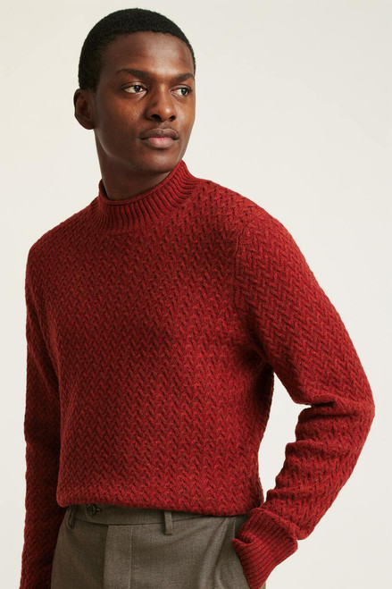 Chanteclair Mock Neck Sweater 25919-cosmic red