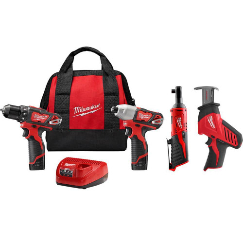 M12 12V Lithium-Ion Cordless Drill Driver/Impact Driver/Ratchet Combo Kit (3-Tool) w/ M12 HACKZALL Reciprocating Saw 319396583