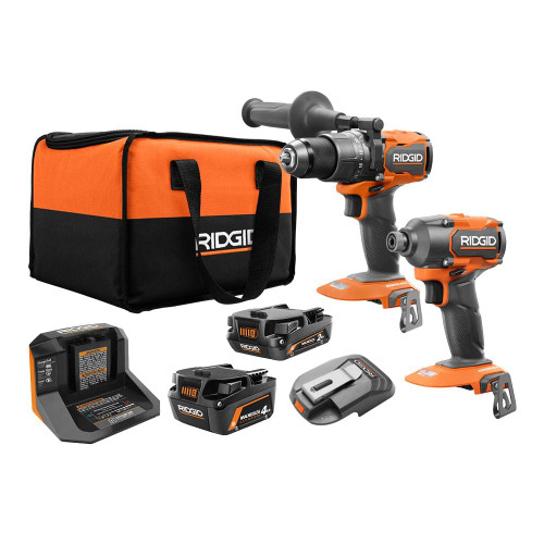 18V Brushless Cordless 3-Tool Combo Kit w/ Hammer Drill, Impact Driver, Portable Power Source, Batteries, Charger & Bag 318103110
