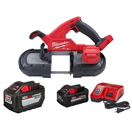 M18 FUEL 18V Lithium-Ion Brushless Cordless Compact Bandsaw, 12.0Ah. Battery and 8.0ah Starter Kit 325087019