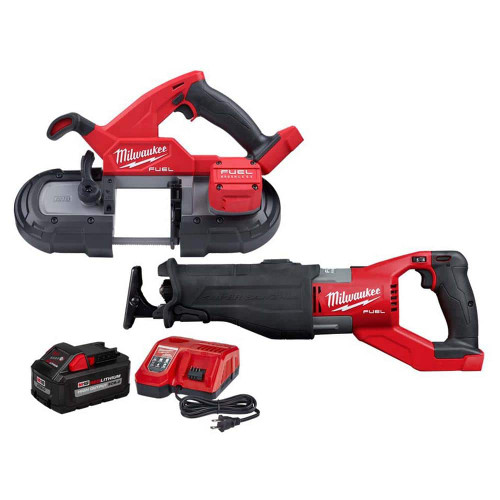 M18 FUEL 18V Lithium-Ion Brushless Cordless Compact Bandsaw w/SAWZALL & 8.0ah Starter Kit 324588536