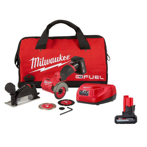 M12 FUEL 12V 3 in. Lithium-Ion Brushless Cordless Cut Off Saw Kit w/XC High Output 5.0 Ah Battery Pack 324617016