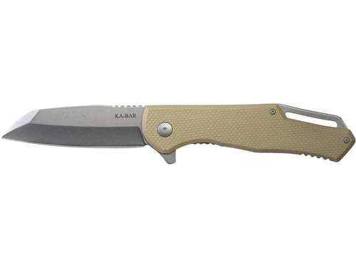 KA-BAR Jarosz Pocket Knife 3.375" Wharncliffe AUS-8 Satin Blade G-10 Handle Tan 967088