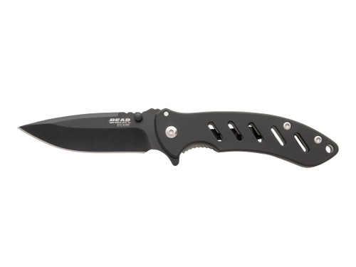 Bear & Son Brisk 1.0 Medium Assisted Opening Pocket Knife 3.25" Clip Point 440 Black Blade Stainless Steel Handle Black 934902