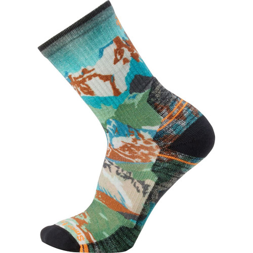 Hike Light Cushion Alpine Trail Print Crew Sock SWLZ931