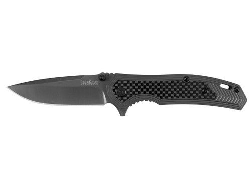 Kershaw Fringe Assisted Opening Pocket Knife 3" Drop Point 8Cr13MoV Titanium Carbo-Nitride Blade Steel/Carbon Fiber Handle Gray 867307