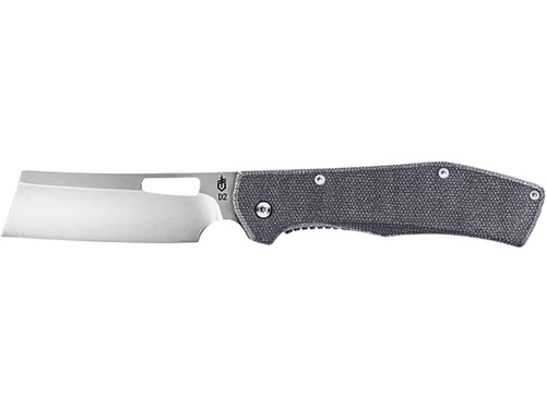 Gerber Flatiron Folding Knife 3.6" Cleaver D2 Tool Steel Satin Blade Micarta Handle Blue 841379