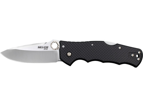 Cold Steel Silver Eye Pocket Knife 3.5" Drop Point CPM S35VN Polished Blade Carbon Fiber Handle Black 290023
