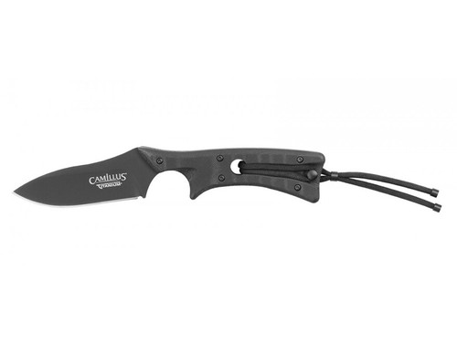 Camillus Tyrant Fixed Blade Knife 3" Drop Point D2 Black Titanium Carbonitride Blade G-10 Handle Black 592401