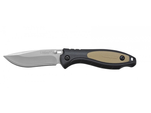 Camillus TigerSharp Fixed Blade Fixed Blade Knife 3.35" Drop Point 420J2 Satin Blade Nylon Handle Black/Brown 321973