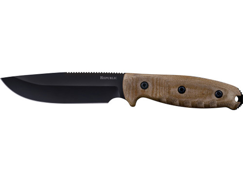 Cold Steel Republic Fixed Blade Knife 5" Drop Point CPM S35VN Black Blade Linen Micarta Handle Flat Dark Earth- Blemished 383377