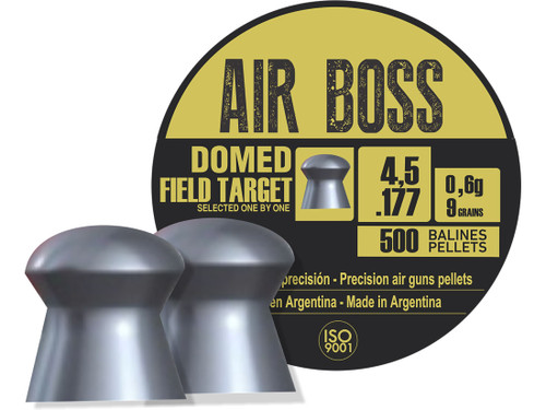 Apolo Air Boss Domed Field Target Air Gun Pellets 177 Caliber 9 Grain 4.5mm Domed Tin of 500 681965