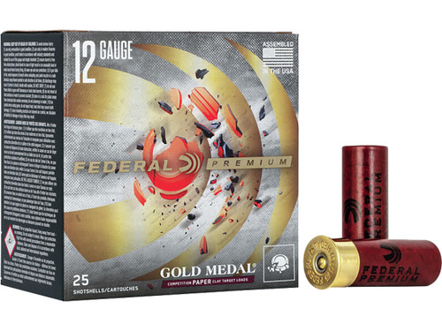 Federal Premium Gold Medal Paper 12 Gauge Ammo 2-3/4" #8 Lead Shot 1 oz Case of 250 (10 Boxes of 25) 470114