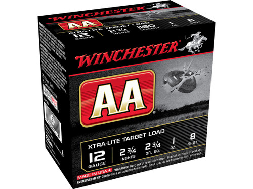 Winchester AA Xtra-Lite Target 12 Gauge Ammo 2-3/4" #8 Lead Shot 1 oz Box of 25 362105