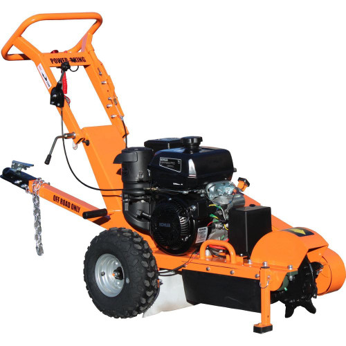 11 in. 14 HP Commercial Kohler Gas Powered Stump Grinder with Extra Set of Teeth, Tow Bar, Electric Start and Hour Meter 316081007