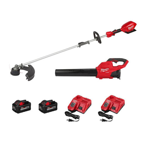 M18 FUEL 18V Lithium-Ion Brushless Cordless QUIK-LOK String Trimmer/Blower Kit w/ (2) 8Ah Batteries & (2) Rapid Chargers 321559842