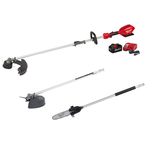 M18 FUEL 18V Lithium-Ion Brushless Cordless QUIK-LOK String Trimmer 8Ah Kit w/M18 Brush Cutter & Pole Saw Attachment 322137436